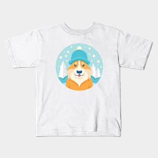 Winter Dog Outdoor Kids T-Shirt